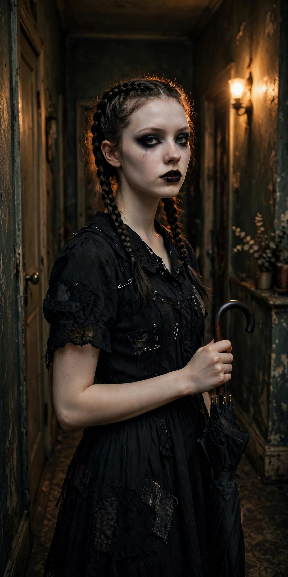 Goth Girl with Braids